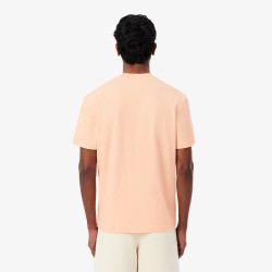 T-shirt classic fit jersey de coton imprimé LACOSTE rose pêche