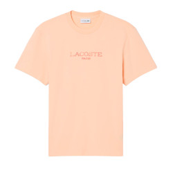 T-shirt classic fit jersey de coton imprimé LACOSTE rose pêche
