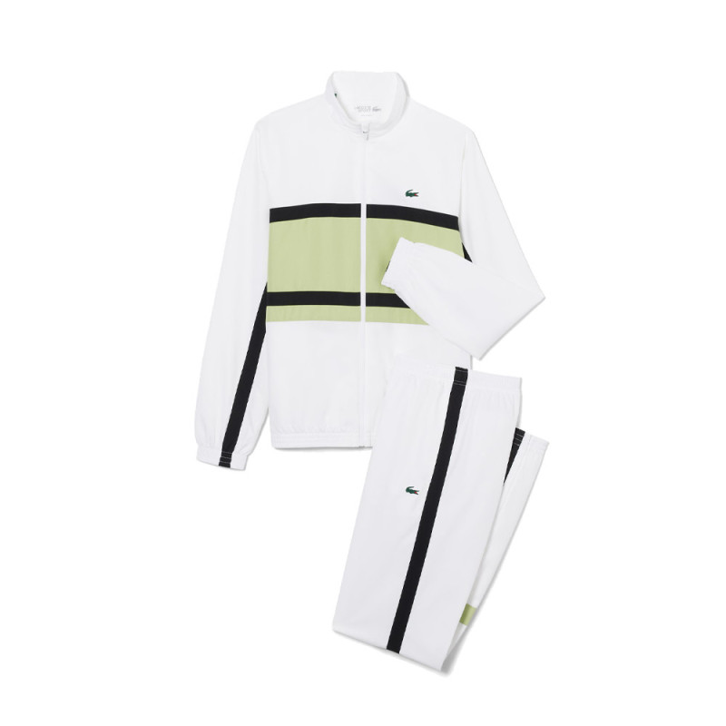 Ensemble survêtement Sport imprimé LACOSTE blanc et vert