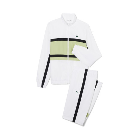 Ensemble survêtement Sport imprimé LACOSTE blanc et vert