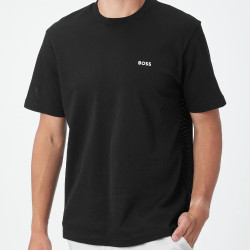 T-shirt en mesh de coton à motif artistique brodé TS_Member Mesh 1 BOSS noir