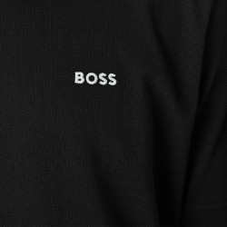T-shirt en mesh de coton à motif artistique brodé TS_Member Mesh 1 BOSS noir