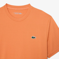 T-shirt Tennis Lacoste Ultra Dry Jacquard Stretch Orange | DMSports