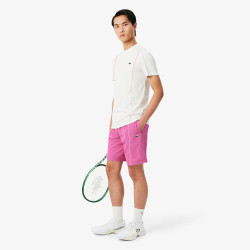 Short Lacoste Sport en taffetas diamanté déperlant Fuchsia