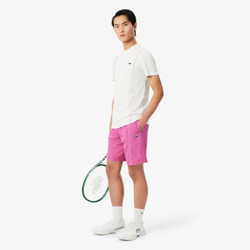Short Lacoste Sport en taffetas diamanté déperlant Fuchsia