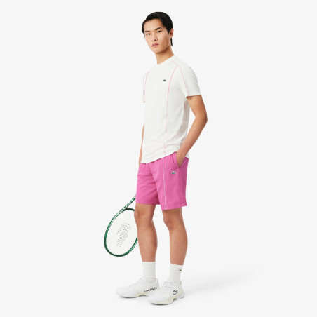 Short Lacoste Sport en taffetas diamanté déperlant Fuchsia