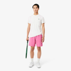 T-shirt Lacoste Sport Ultra Dry en piqué technique liserés Blanc| DM’Sports