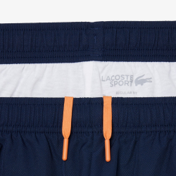 Pantalon de survêtement Lacoste en taffetas diamanté déperlant Marine/Blossom| DM’Sports