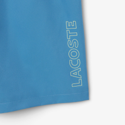Short Lacoste Sport en taffetas diamanté déperlant Sky Blue | DM’Sports