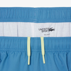 Short Lacoste Sport en taffetas diamanté déperlant Sky Blue | DM’Sports