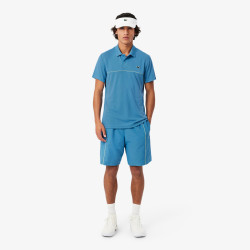 Short Lacoste Sport en taffetas diamanté déperlant Sky Blue
