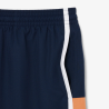 Short Lacoste Tennis en taffetas diamanté color-block Marine/Orange/Blanc| DM’Sports