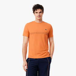 T-shirt Lacoste Sport Ultra Dry en piqué technique imprimé Orange| DM’Sports