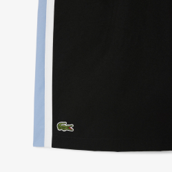 Short Lacoste Tennis en taffetas diamanté color-block Noir/Bleu/Blanc| DM’Sports