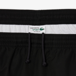 Short Lacoste Tennis en taffetas diamanté color-block Noir/Bleu/Blanc| DM’Sports
