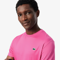T-shirt Tennis jacquard stretch Ultra Dry fushia | DMSports