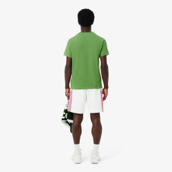 Short Lacoste Tennis en taffetas diamanté color-block blanc/fushia/billard | DM’Sports