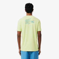T-shirt Lacoste Sport Ultra Dry en piqué technique liserés Vert / Sencha| DM’Sports