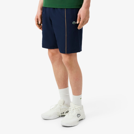 Short Lacoste Sport en taffetas diamanté déperlant Marine | DM’Sports