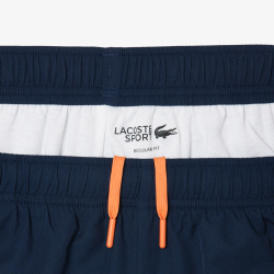 Short Lacoste Sport en taffetas diamanté déperlant Marine | DM’Sports