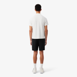 Short Lacoste Sport en taffetas diamanté déperlant Noir/Blanc | DM’Sports