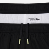 Short Lacoste Sport en taffetas diamanté déperlant Noir/Blanc | DM’Sports