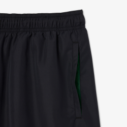 Maillot de bain Lacoste mi-long en taffetas recyclé Noir/Vert | DM’Sports