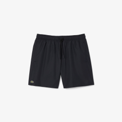 Maillot de bain Lacoste mi-long en taffetas recyclé Noir/Vert | DM’Sports