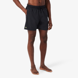 Maillot de bain Lacoste mi-long en taffetas recyclé Noir/Vert | DM’Sports