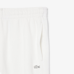 Pantalon de survêtement Lacoste en molleton coton loose fit blanc | DM’Sports