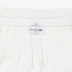 Pantalon de survêtement Lacoste en molleton coton loose fit blanc | DM’Sports