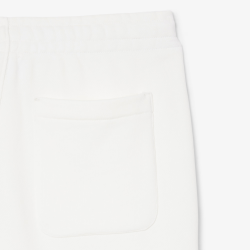 Pantalon de survêtement Lacoste en molleton coton loose fit blanc | DM’Sports