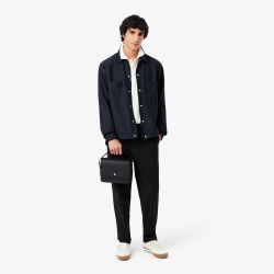 Sac bandoulière Lacoste Langon Petit Piqué Noir | DM'Sports