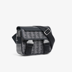 Sac bandoulière Lacoste The Blend monogramme Mix Noir Gris | DM'Sports
