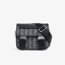Sac bandoulière Lacoste The Blend monogramme Mix Noir Gris | DM'Sports