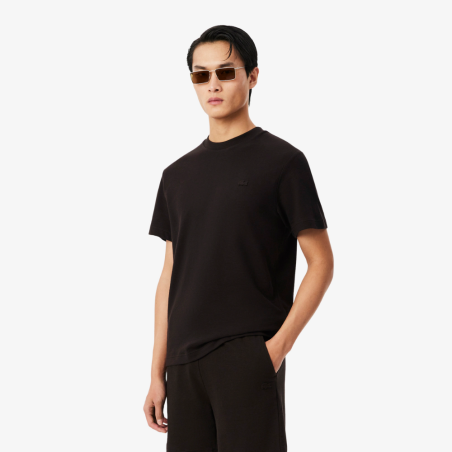 T-shirt Lacoste en coton avec logo brodé Marron| DM’Sports