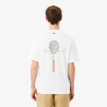 T-shirt Lacoste en coton biologique avec broderie et imprimé dos Blanc | DM’Sports