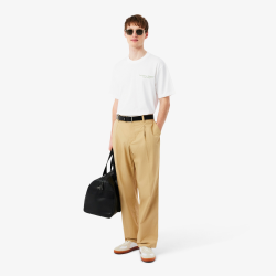 T-shirt Lacoste en coton biologique avec broderie et imprimé dos Blanc