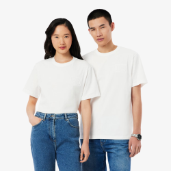 T-shirt Lacoste en coton jersey avec logo embossé Blanc