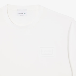 T-shirt Lacoste en coton jersey avec logo embossé Blanc| DM’Sports