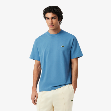 T-shirt Lacoste en coton jersey mi-épais Bleu ciel