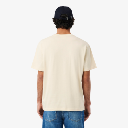 T-shirt Lacoste en coton jersey mi-épais Beige Clair | DM’Sports