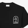 T-shirt Lacoste en coton biologique avec broderie et imprimé dos Noir | DM’Sports