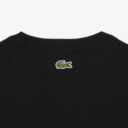 T-shirt Lacoste en coton biologique avec broderie et imprimé dos Noir | DM’Sports