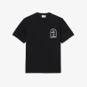 T-shirt Lacoste en coton biologique avec broderie et imprimé dos Noir | DM’Sports