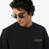 T-shirt Lacoste en coton biologique avec broderie et imprimé dos Noir | DM’Sports