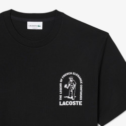 T-shirt Lacoste en coton premium col rond Noir | DM’Sports