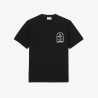 T-shirt Lacoste en coton biologique avec imprimé aquarelle Noir
