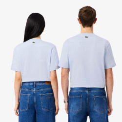 T-shirt Lacoste en coton jersey avec logo embossé Phoenix Bleu Clair| DM’Sports