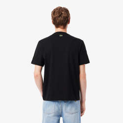 T-shirt Lacoste en coton premium col rond Noir | DM’Sports